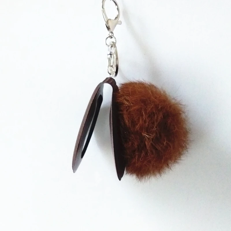 Neue Spiegel Pompon Schlüssel Kette Flauschigen Fell Ball Key Ring Nette Anhänger Tasche Charming Auto Schlüssel Halter Persönlichkeit Geschenke