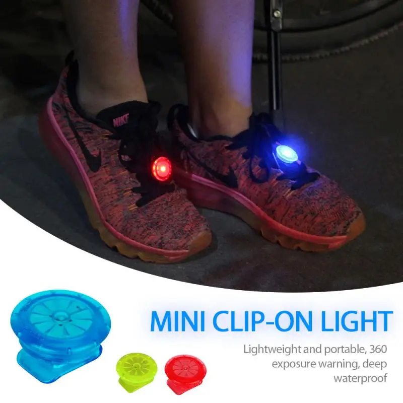 Safety Warning Light Outdoor Sports Night Running Walking Cycling LED Luminous Shoe Clip Light Backpack Lamp Bicycle Accessories