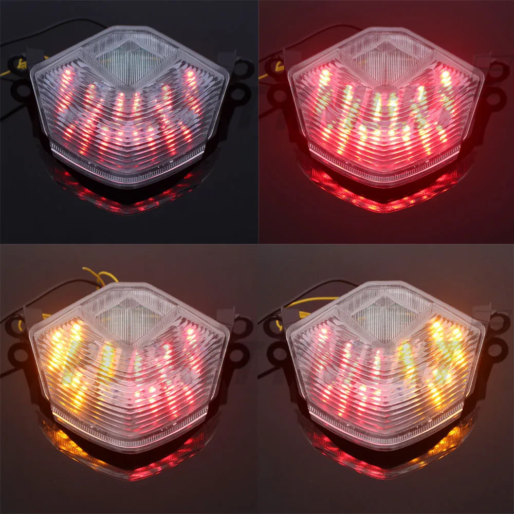 For KAWASAKI ZX10R Z1000 2008 - 2012 ZX-6R Z750/Z1000 Motorcycle LED Rear Turn Signal Tail Stop Light Lamps Integrated