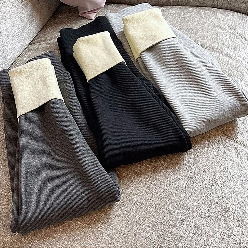 Frauen Winter Leggins Samt Warme Hosen Baumwolle Dicke Lamm Wolle Dünne Dicken Leggings für Frauen Hosen mit Fleece Leggings 2021