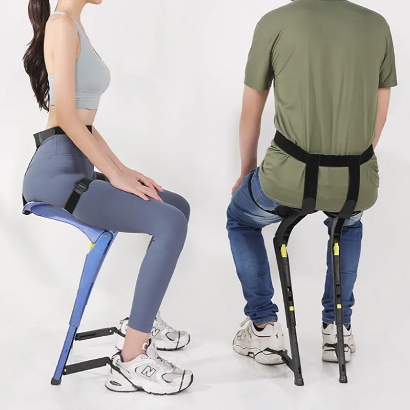 Silla portátil de viaje para exteriores, asiento deportivo exoesqueleto portátil, plegable, multifuncional, taburete de Camping