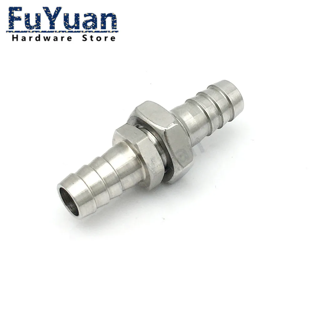 Hose Barb Bulkhead 304 Stainless Steel Barbed Tube Pipe Fitting Coupler Connector Adapter 4mm 6mm 8mm 10mm 12mm 14mm 16mm 19mm