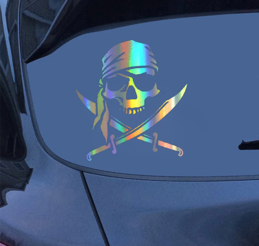 Personalized waterproof Skull Pirate sticker and personalized off-road modeling PVC car fun decoration Decal 30-28.3cm