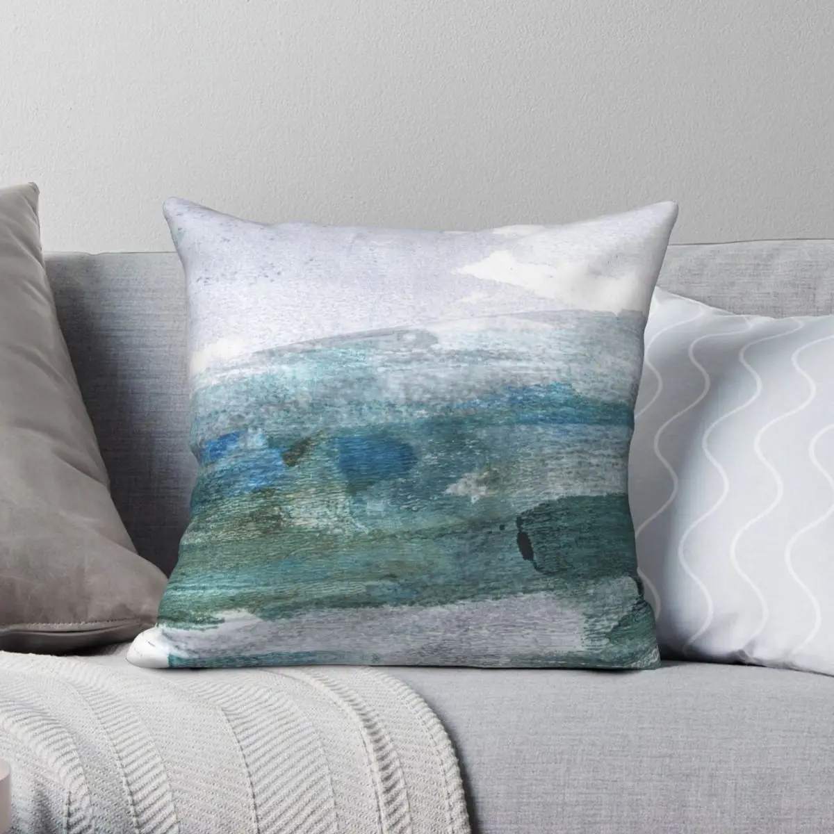 

Minimalist Abstract Seascape Pillowcase Polyester Linen Velvet Printed Zip Decor Throw Pillow Case Home Cushion Cover 45x45