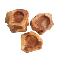 Solid Wood Ashtray Creative Irregular Round Desktop Ashtray About 12cm 15cm Diameter