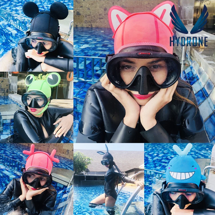 HYDRONE Style Change 3MM Neoprene Cartoon Animal Design Scuba Free Dive Hood Hat Cap Helmet Snorkeling Sunscreen Anti-UV Warm