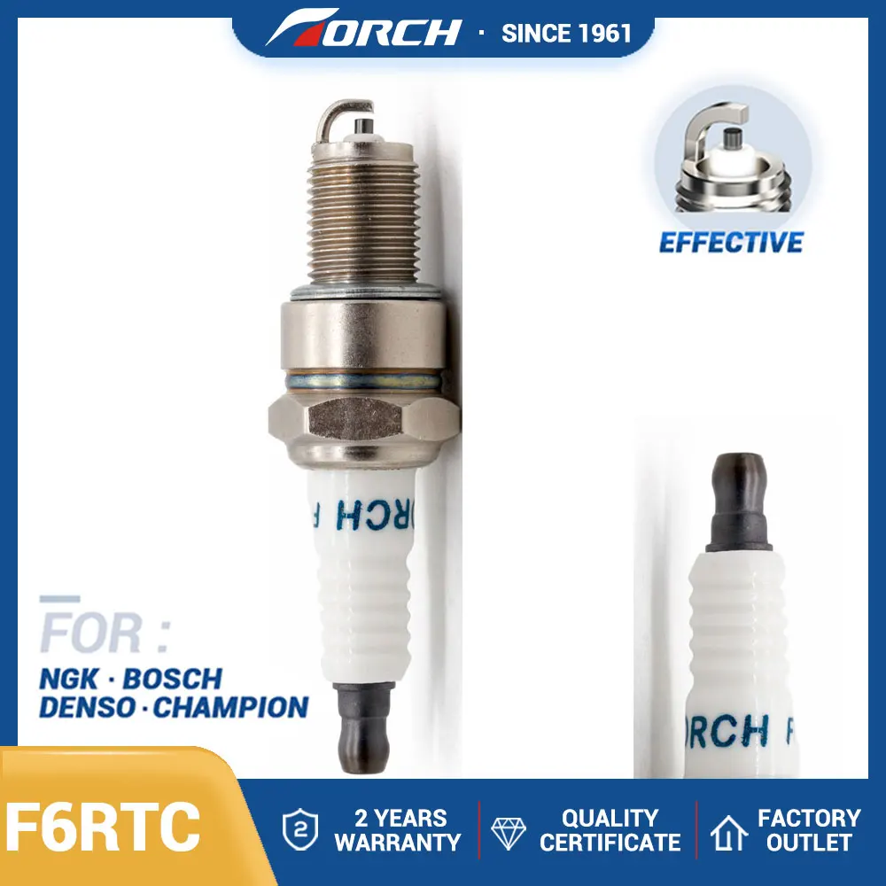 Spark Plug TORCH F6RTC Replace for BPR6ES(7822) for HONDA 3191WZ0M5600 KIA 1881108061 NISSAN 22401W9816 OPEL 90355136 90239568