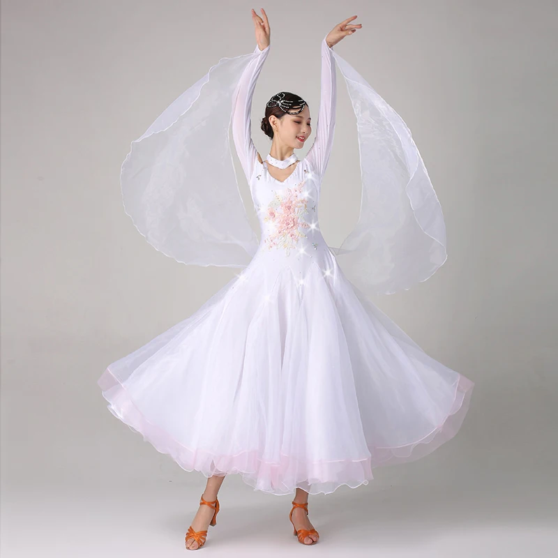 

New Style Woman modern dance Dress performance dress national standard dance competition dress Waltz dance Costumes WY-10