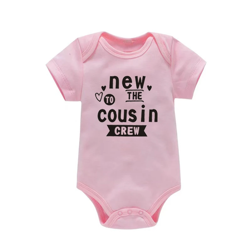 New To The Cousin Crew Baby Bodysuit Cotton Short Sleeve Baby Boy Girl Clothes White Body Baby Newborn Onesie Outfits Romper