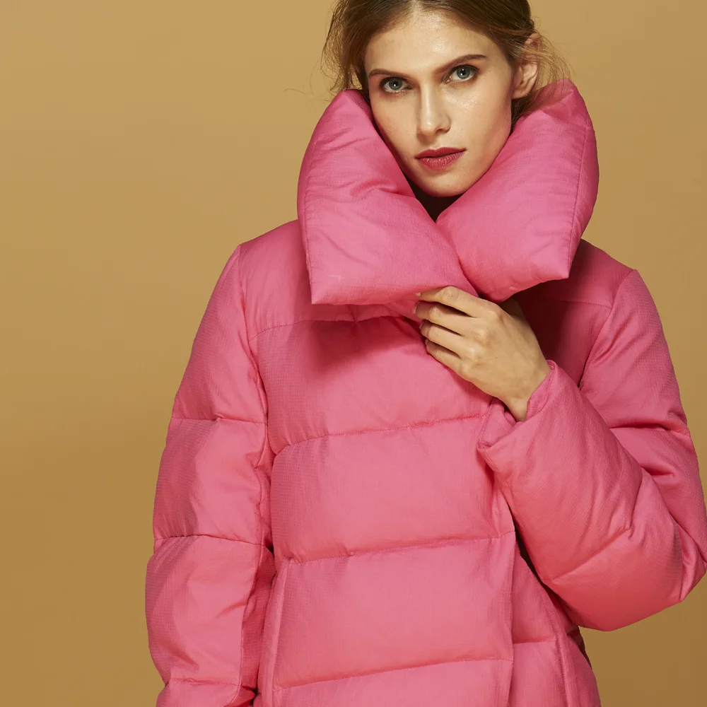 Autumn Winter Women Down Jacket Parkas European Fashion 90% Duck Down Coat Turn Down Collar Female Windbreaker LX2326