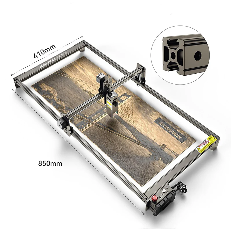 ATOMSTACK S10 X7 Pro 50w X20 PRO 130W grawer laserowy 850*410mm duży obszar Extender grawerowanie maszyna tnąca do stali metalowe szkło