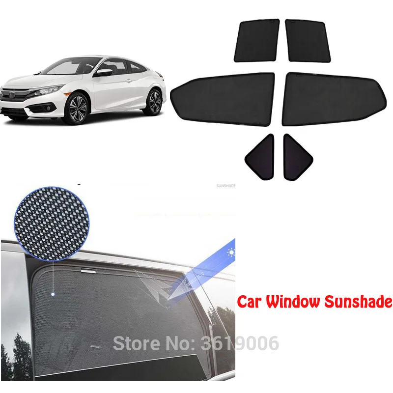 6pcs High-end custom For Honda Civic 2015-18 card type magnetic car curtain sun shade car window shade car styling