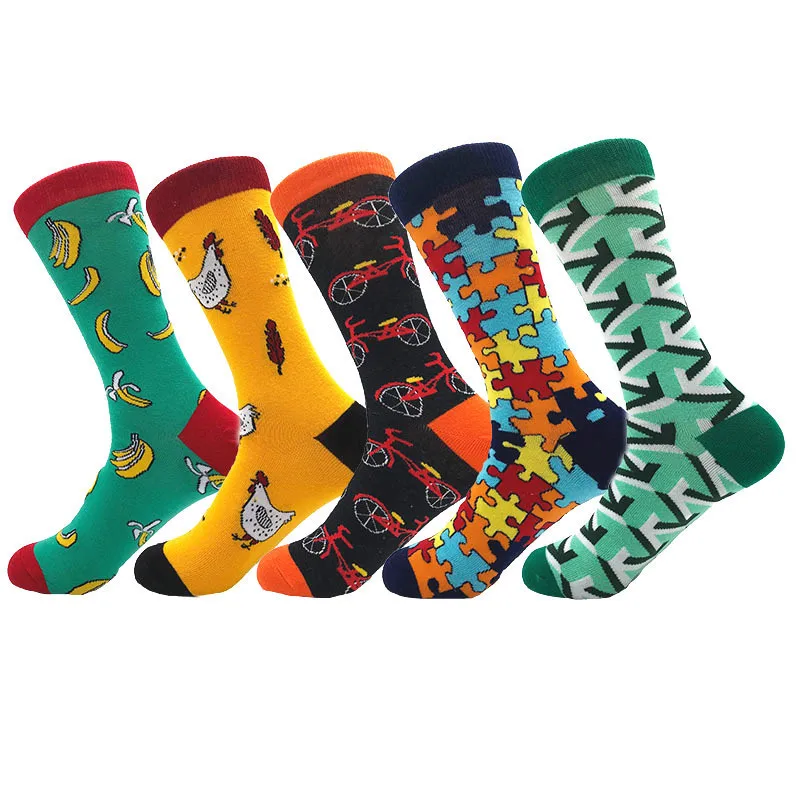 

Autumn and winter European and American men's and women's tube socks color casual trend socks