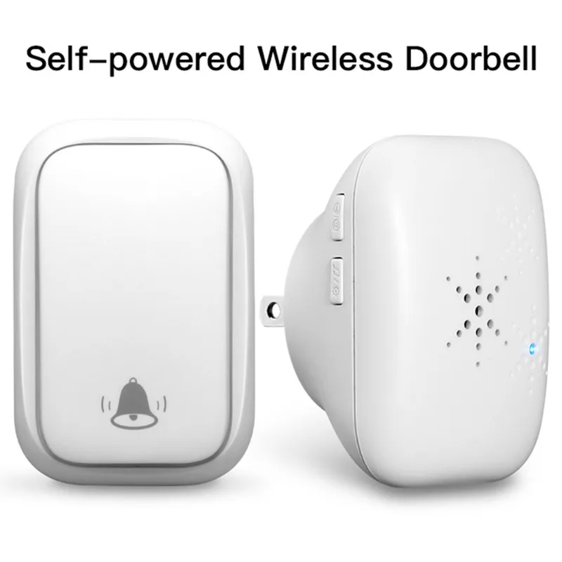 Battery-Free Doorbell 150M Wireless Doorbell Smart Home Self Powered Waterproof  38 Songs Wireless 433.92MHz Door Chimes