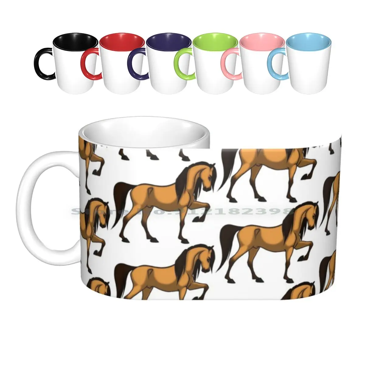 Spirit Sotc Ceramic Mugs Coffee Cups Milk Tea Mug Horse Dun Stallion Equine Cartoon Movie Esperanza Creative Trending Vintage