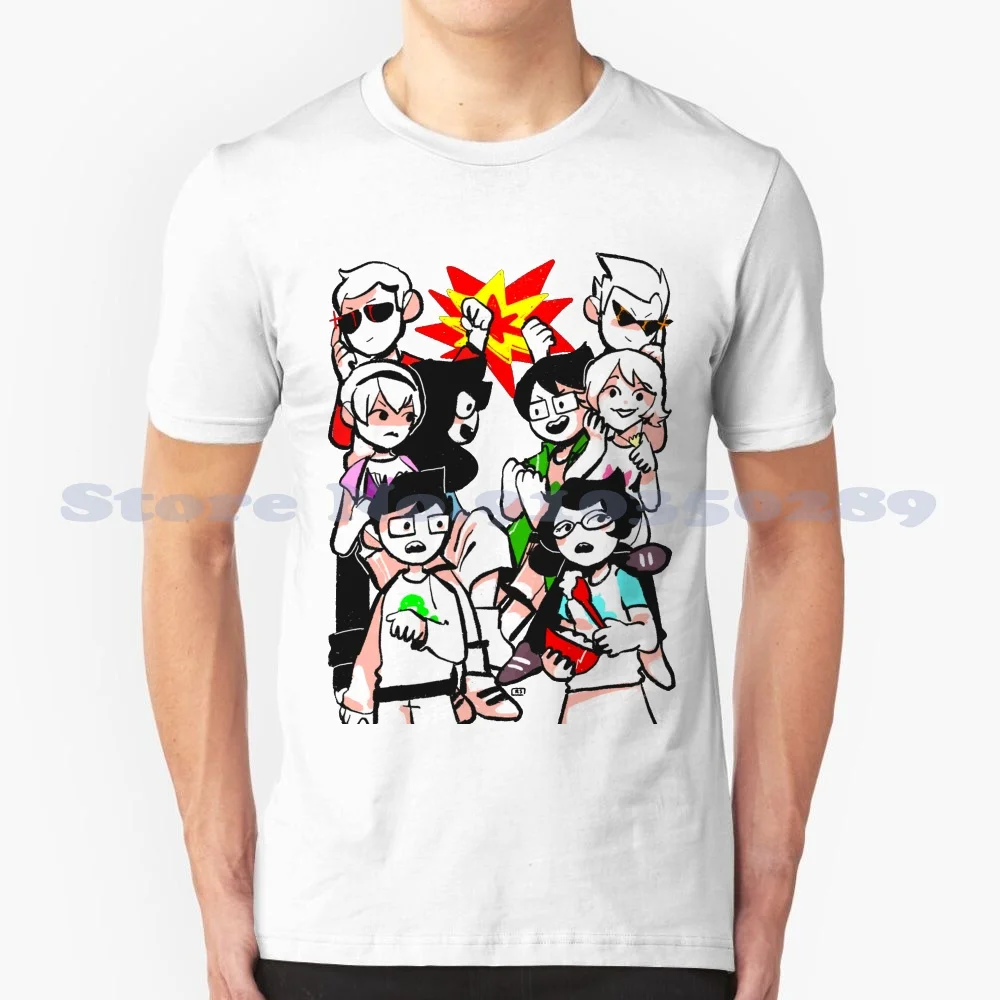 Homestuck Kids 100% Cotton T-Shirt Home Stuck Fanart John Egbert Dave Strider Rose Lalonde Jade Jake English Jane Crocker Dirk