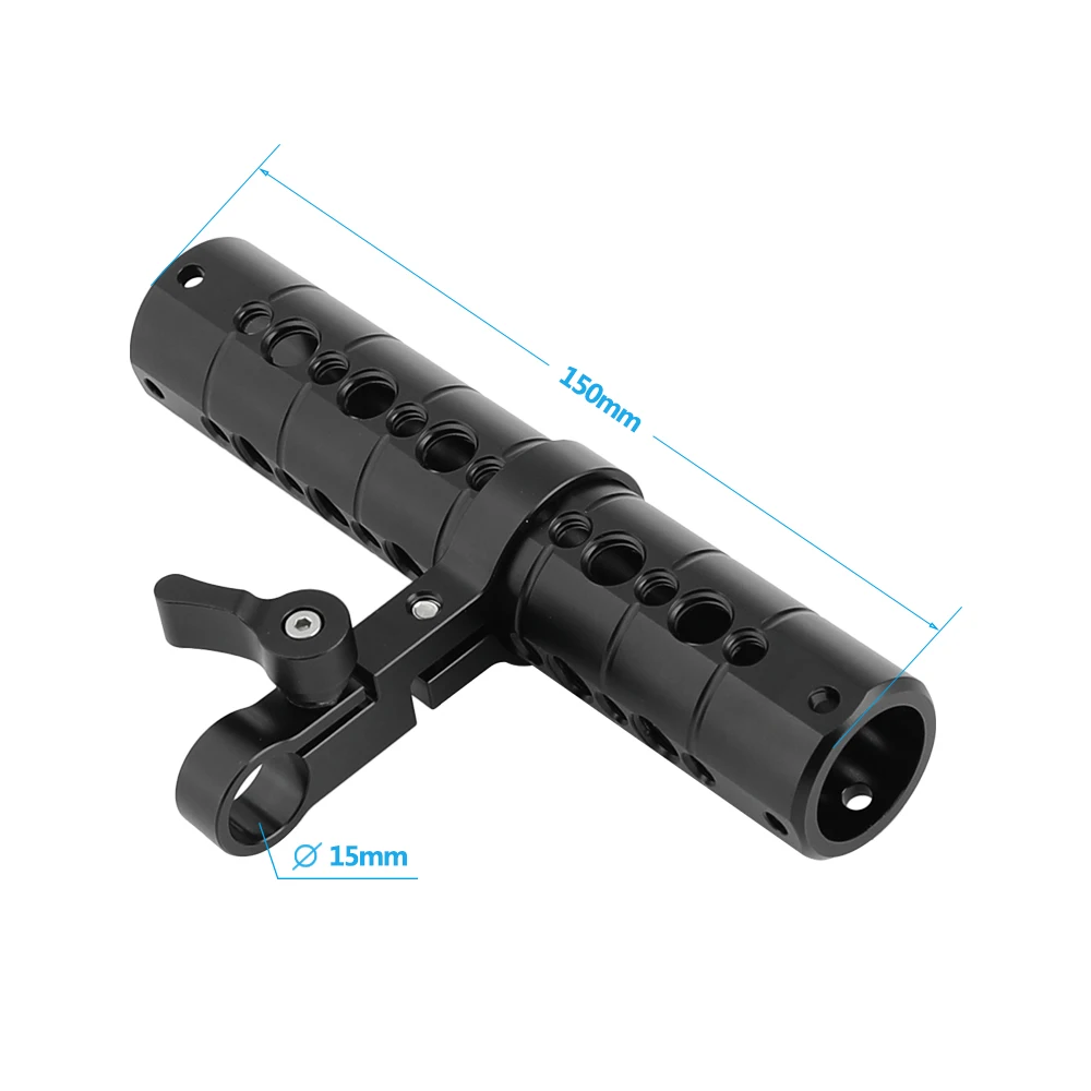 Kayulin manico con morsetto per asta da 15mm manico regolabile in alluminio per formaggio impugnatura staccabile per gabbie per Monitor con gabbia per fotocamera Dslr