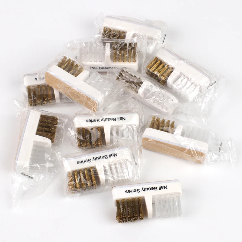 5Pcs Nail Cleaning Brush For Drill Bits Soft & Hard Dust Powder Cleaning Brushes Plastic & Copper Wire Brush Set Manicure Tools