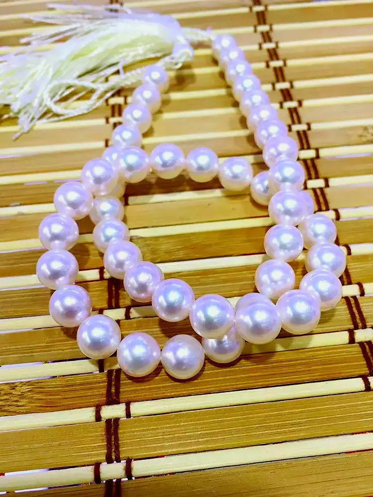 

classic 10-11mm++ freshwater round white pearl necklace 18inch 925silver