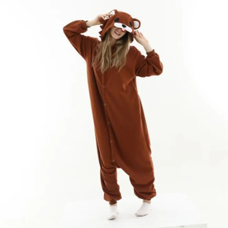 HKSNG Hochwertige Erwachsenen-Kigurumi-Pyjamas Teddy Braunbär Onesies Tier-Pyjamas Cosplay-Kostüm Party-Overalls Weihnachten – Detail 2