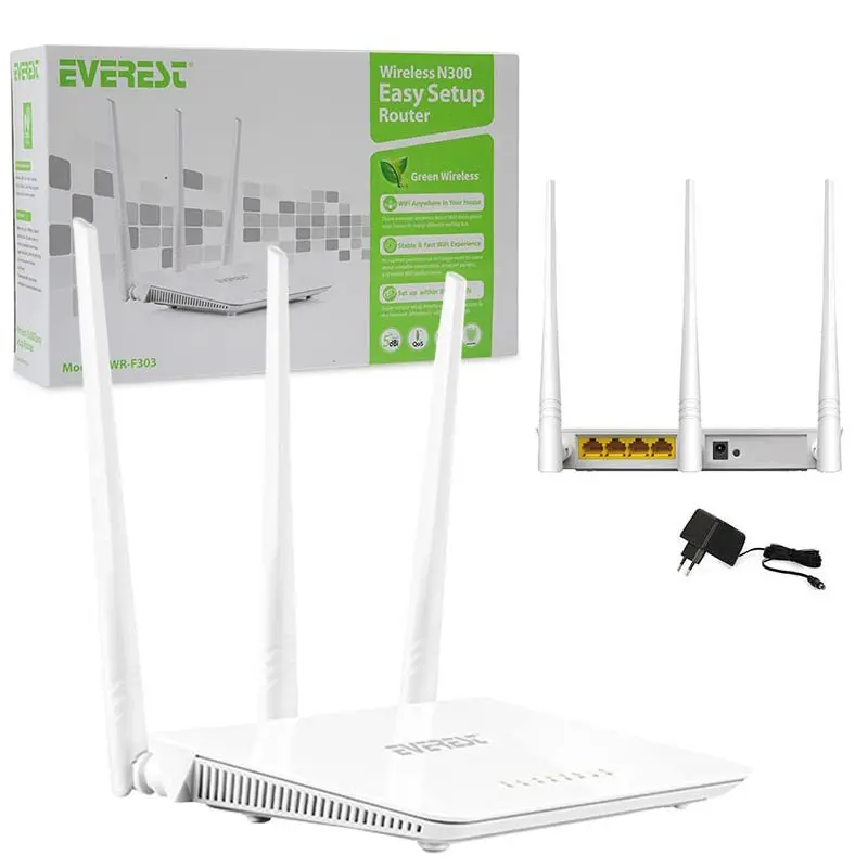 EVEREST EWR-F303 2.4 GHZ 300 MBPS 4 PORT WIRELESS ROUTER