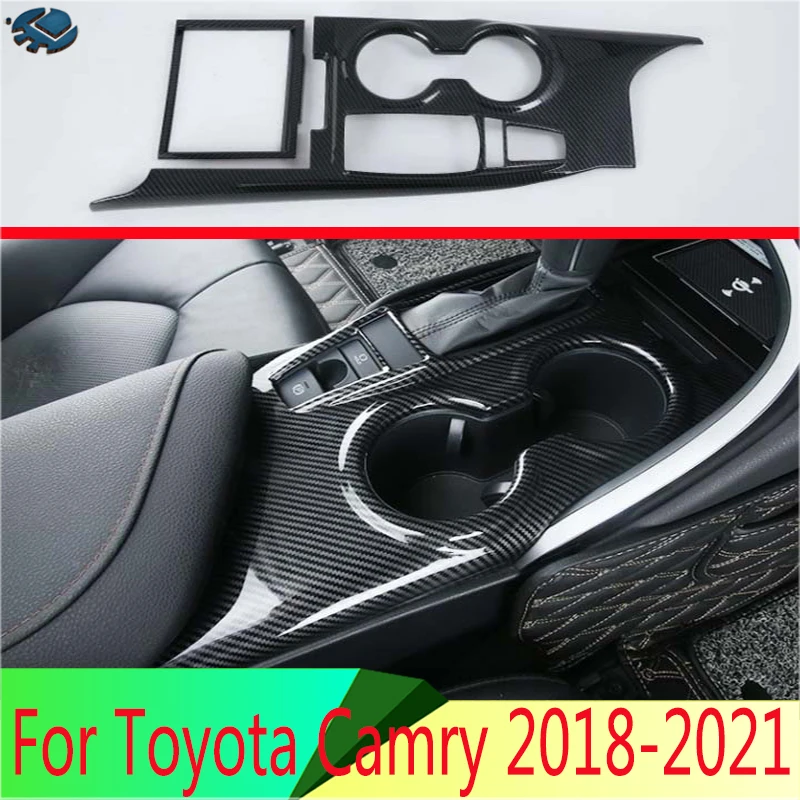 

For Toyota Camry 2018-2021 Car Decoration Carbon Fiber Style Gear Shift Panel Center Console Cover Trim Frame Car Styling