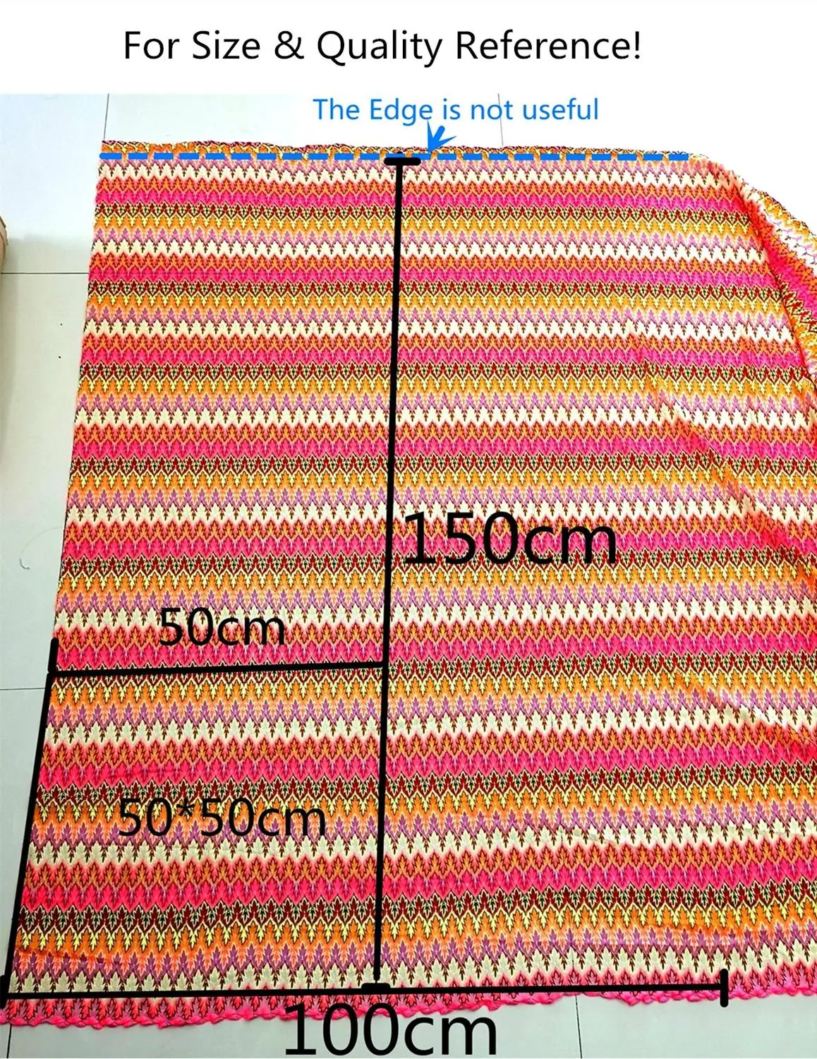 Mesh Lace Fabrics 1 Meter Knitting Wave Striped Zig Zag Lace Pink Crochet Mesh Fabric Diy Fashion Cloth 150CM/115G/Yard