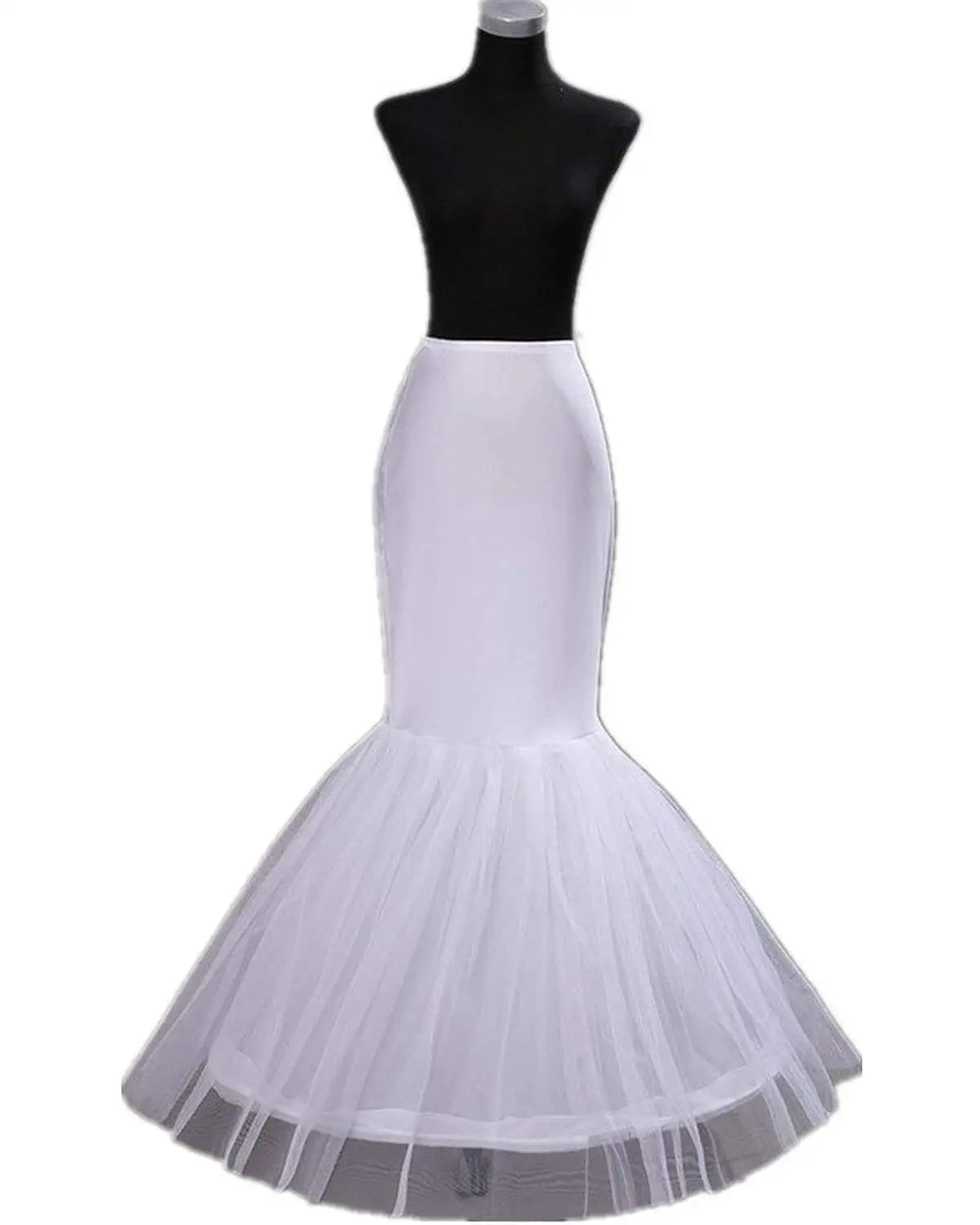 Eine Hoop Nylon Meerjungfrau Trompete Unterrock Kleid Halb Slip Stretchy Braut Party Hochzeit Petticoat