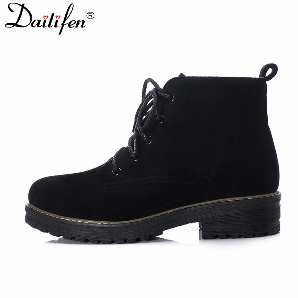 

Matin Boots Women Suede Leather Ankle Boots Winter Leisure Lace up Platform Boots Fashion Booties Female Korean Shoes