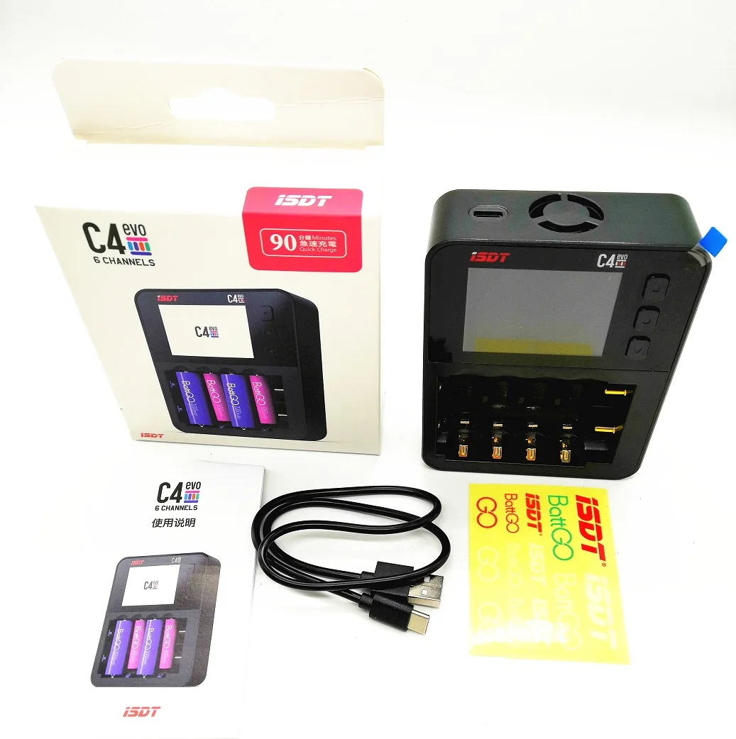 ISDT C4 EVO ชาร์จแบตเตอรี่อัจฉริยะสำหรับแบตเตอรี่ AA/AAA ที่ดีที่สุดในตลาด