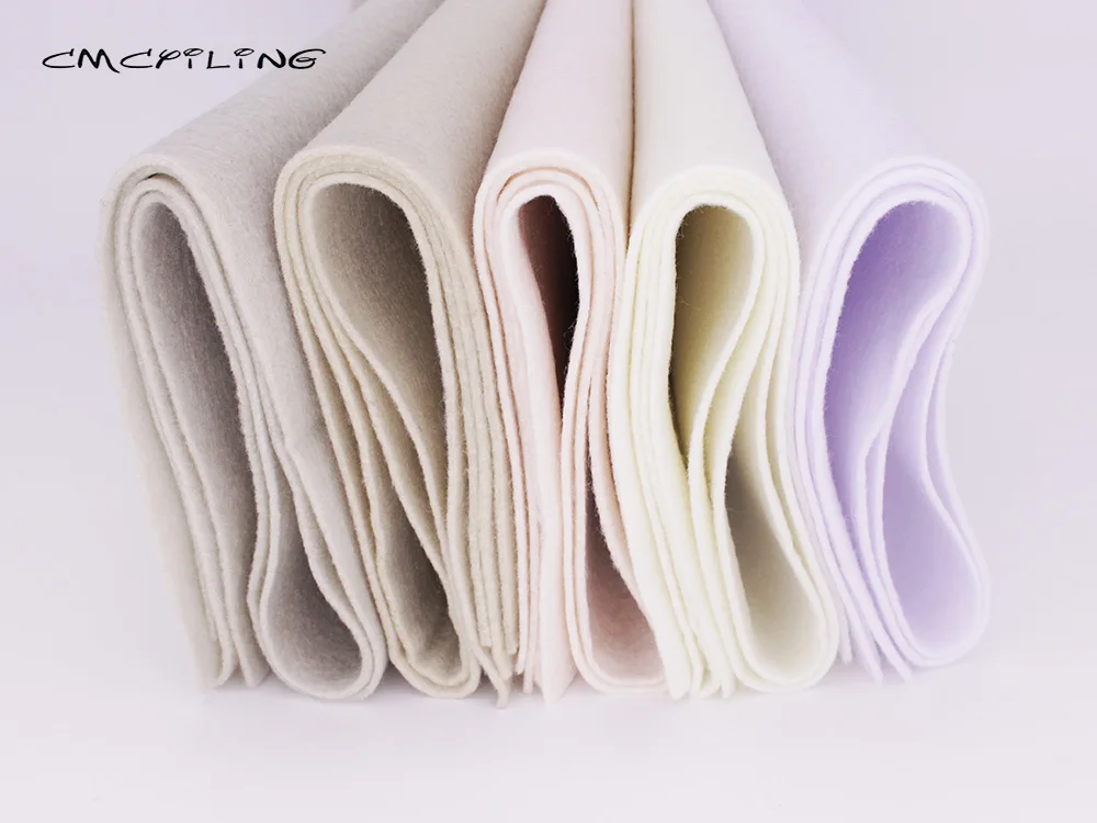 Weiß Serie Patchwork Weichem Filz, stoff Für Hand DIY Nähen Puppen Handwerk Polyester Tuch 25cm x 28cm 5 Teile/los – Detail 1