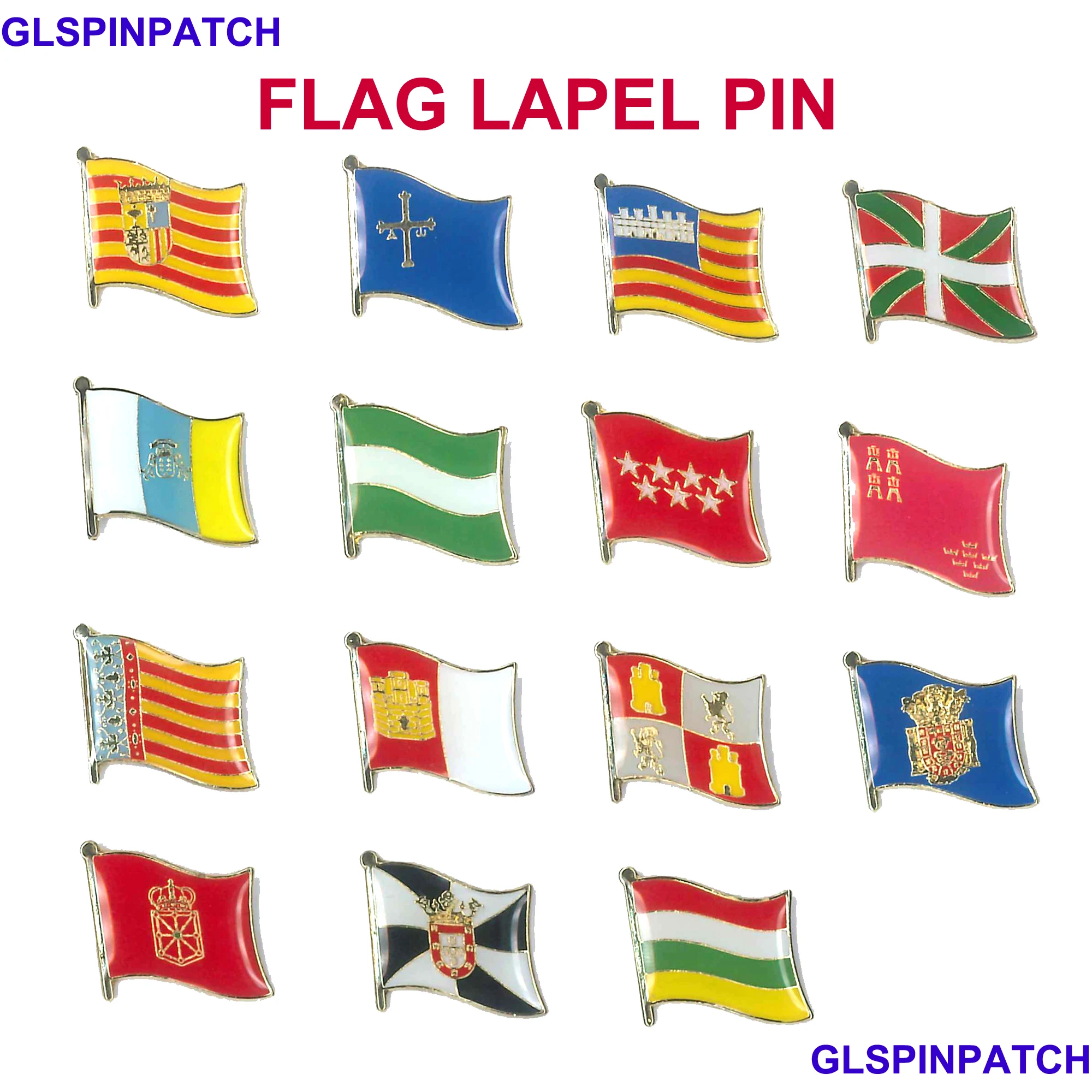 Spain County Flag Badge Flag Brooch National Flag Lapel Pin International Travel Pins