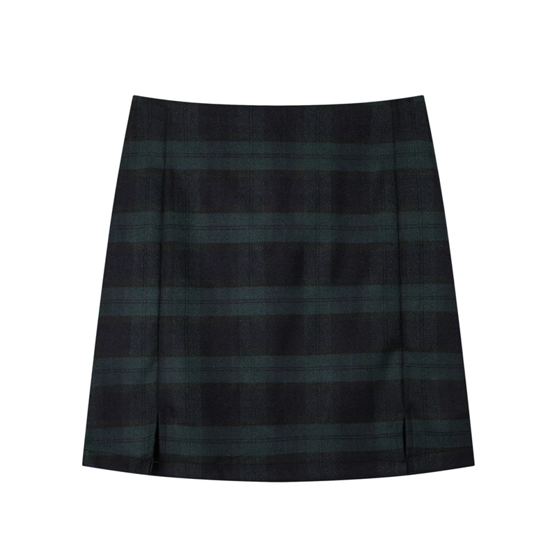Slim Girls Plaid Pencil Skirt 2022 Summer Fashion Ladies Split Mini Skirts Vintage Women Sweet Skirt Streetwear Sexy Female Chic