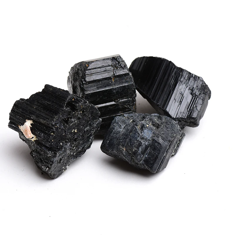 Natural Black Tourmaline Raw OreGem Mineral Specimens Irregular Crystals Redectromagnetic Radiation Deuce Elgaussing Energy Ston