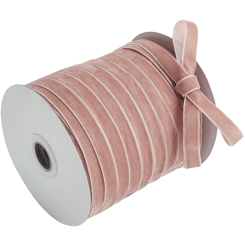 50 ياردة/لفة شريط مخملي حفل زفاف الديكور اليدوية الشريط هدية التفاف الشعر Bowknot بها بنفسك عيد الميلاد الشريط 1 سنتيمتر العرض