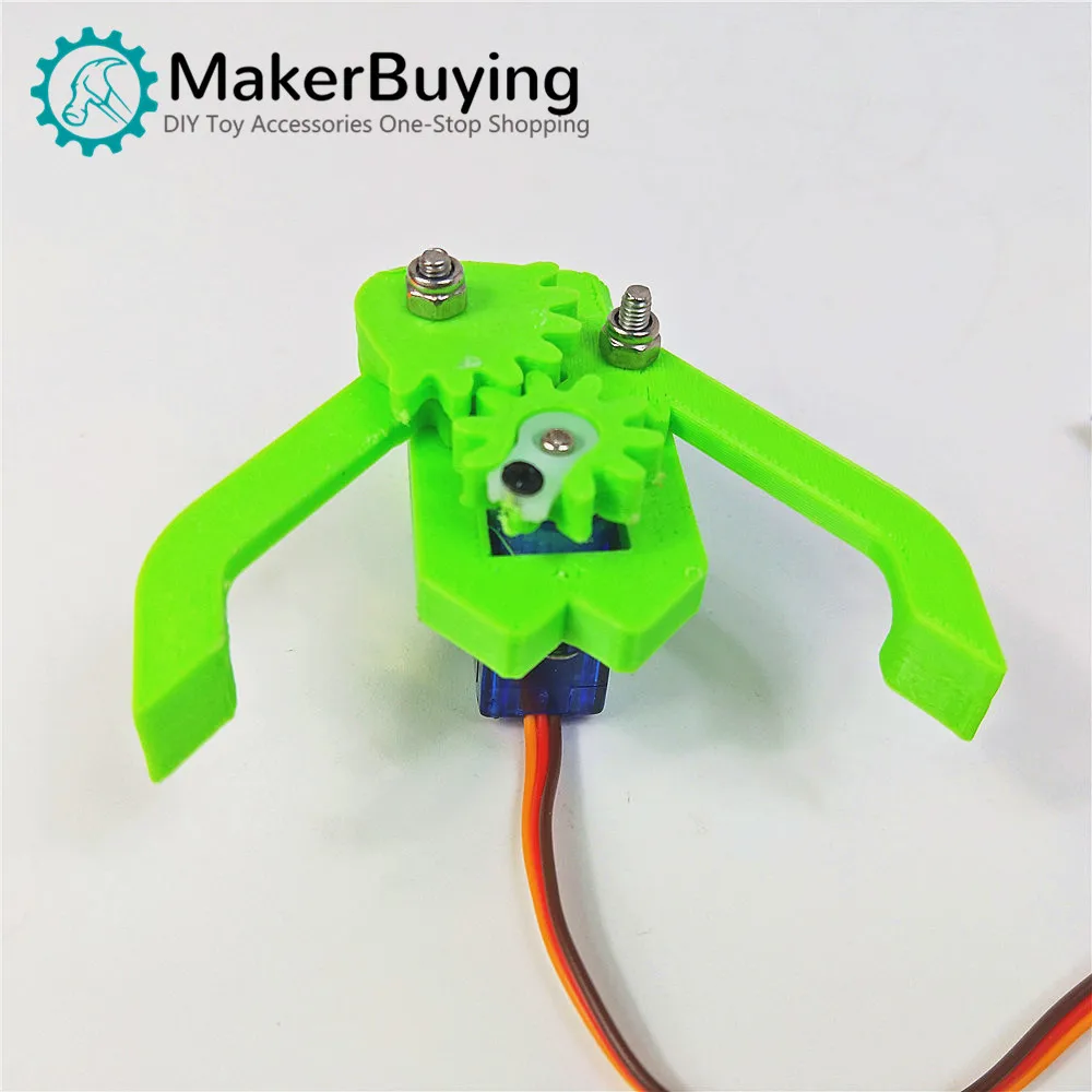 

3D print Plastic green small clip mechanical claw robot sg90 steering gear mechanical arm hand claw gripper