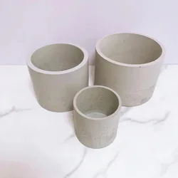 Pillar Pot Silicone Mold Concrete Cement Molds for Candle Making Terazzo Candle Jar Mold Large Round Flower Pot Molds Plant Pot
