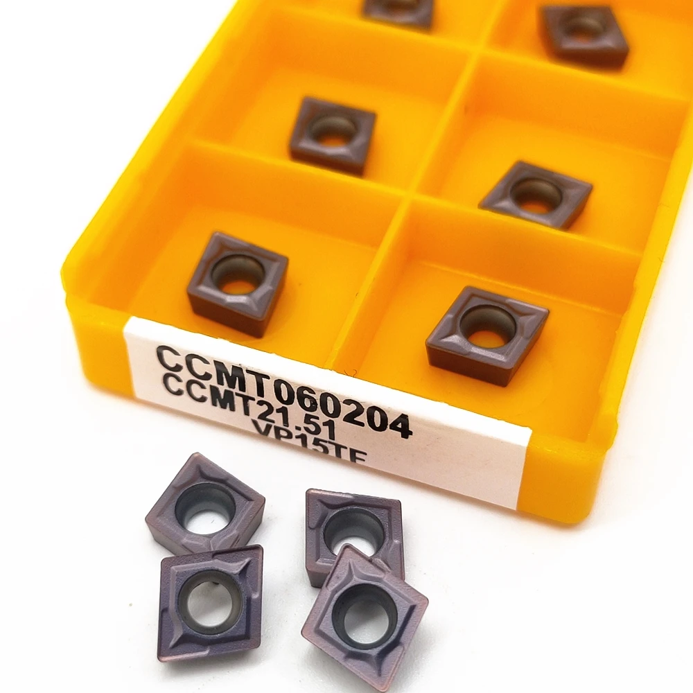 10 pz inserto in metallo duro CCMT060204 VP15TF UE6020 US735 DCMT070204 VP15TF UE6020 US735 strumento di fresatura rotondo interno utensile tornio lama CNC