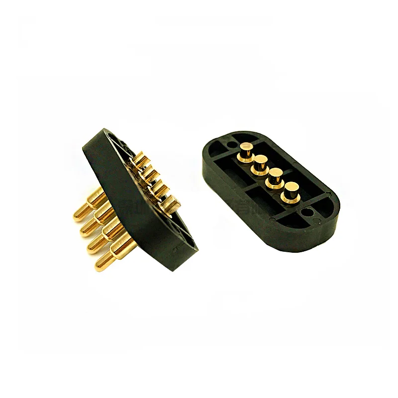 1Pair  Spring Pogo pin connector 4 pin Pitch 4.5 mm through holes PCB Mount male female Probe Power Charge