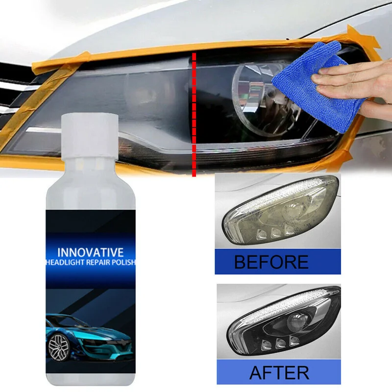 Car Headlight Repair Fluid Scratch Remove Headlight Polish Refurbishment Coating Oxidation Liquid Car Light Repair Agent Tools