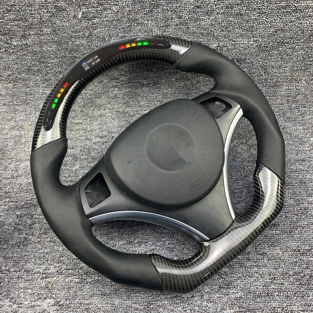 Modification of Steering Whee Fit For BMW M3M5 1- 4 Series E80 E90 X5 X6 Carbon Fiber LED Itlay Alcantara Car Steering Wheel