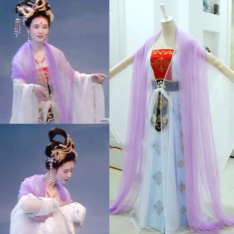 

Mid Autumn Festival Moon Fairy Chang'E Dance Costume for Mum and Daughter Little girl TV Play The Pilgrimage to the West 1986