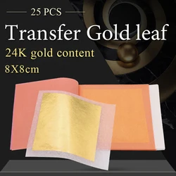 24K Gold Foil Transfer Booklet Real Thin Gold 8x8cm for Cake Dessert Art Diy Party Decoration Handicrafts Free Shipping