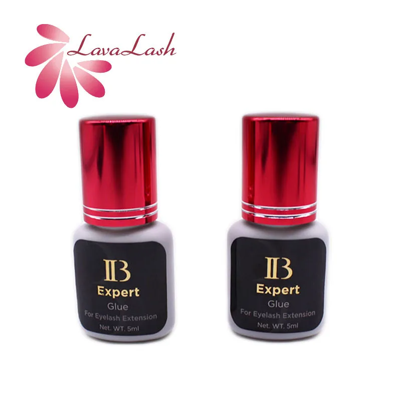 2 Bottles Original Korea IB Ibeauty Expert Glue Black 1-2 Seconds Duration Lash Lift Wine Red Cap 5ml For Eyelash Extensions