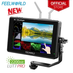 Do Brasil FEELWORLD LUT7 PRO 7 Inch 2200nits 3DLUT Touch Screen DSLR Camera Field Director AC Monitor with F970 External Power