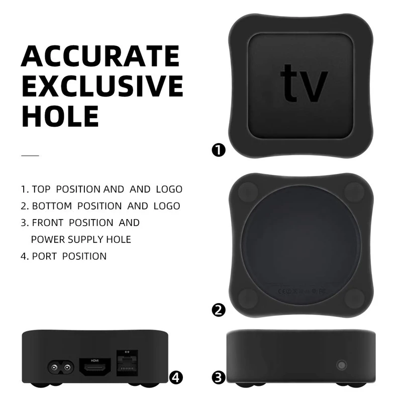 Protective Case Compatible for Apple TV 4K 5Th / 4Th -Anti Slip Shock Proof Silicone Cover