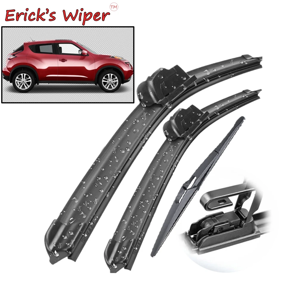 Juego de escobillas de limpiaparabrisas delanteras y traseras de Erick para Nissan Juke F15 2010-2016, parabrisas, ventana trasera de 22 \