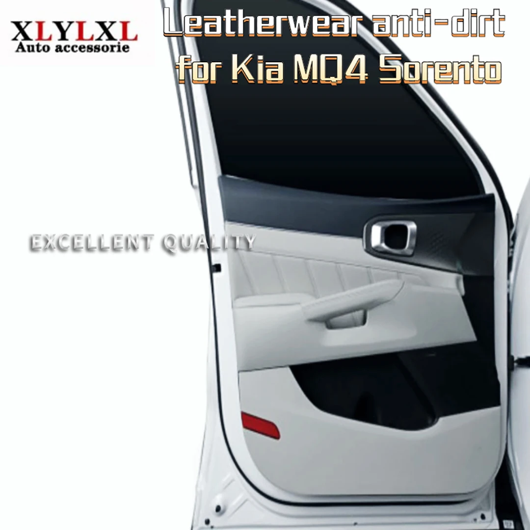 4pcs Leatherwear anti-dirt sticker leather for Kia MQ4 Sorento Motors Corporation door anti-kick protective film