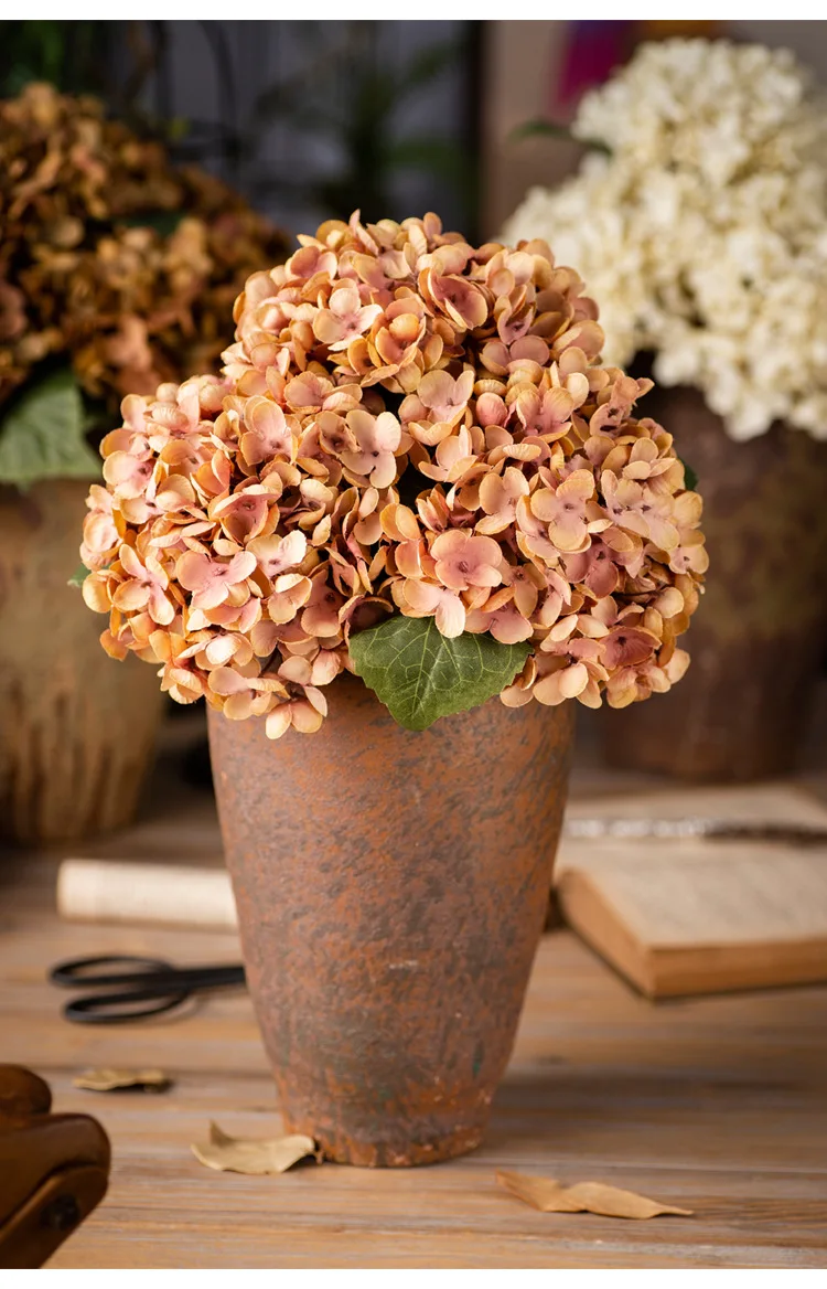 Simulation Flower Retro Hydrangea Wedding Decoration Home Living Room Wall Decoration Photography Props Fake Flowers