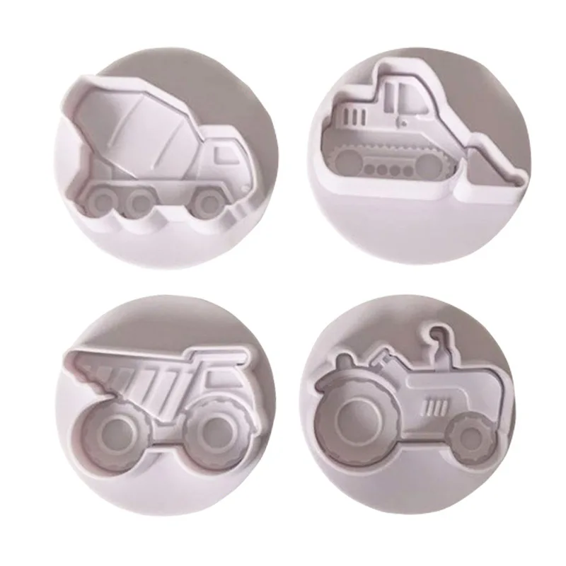 4PCS/LOT Missile vehicle,Tank, Armored Car Sample Plastic Cookie Cutter, Fondant Cake Tools, Cake Decorating DIY Molds E246